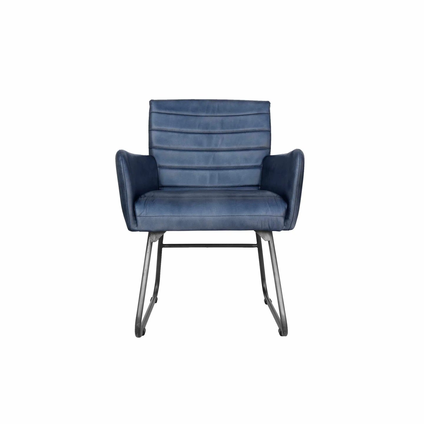 Ezra Leather Chair - Blue