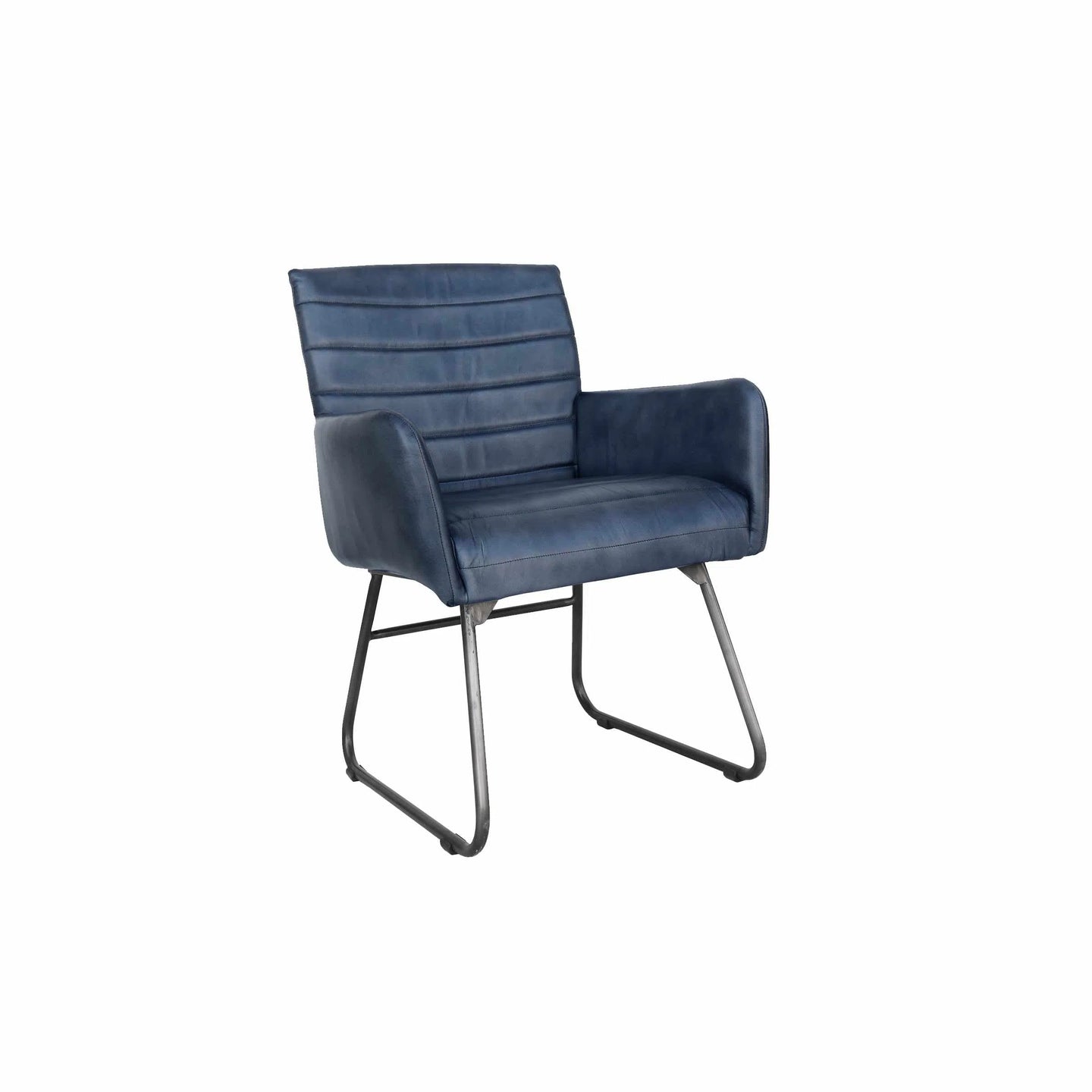 Ezra Leather Chair - Blue