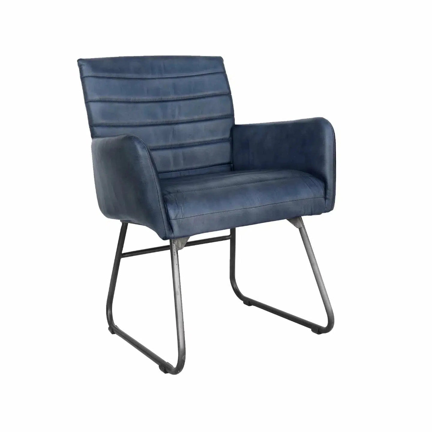 Ezra Leather Chair - Blue