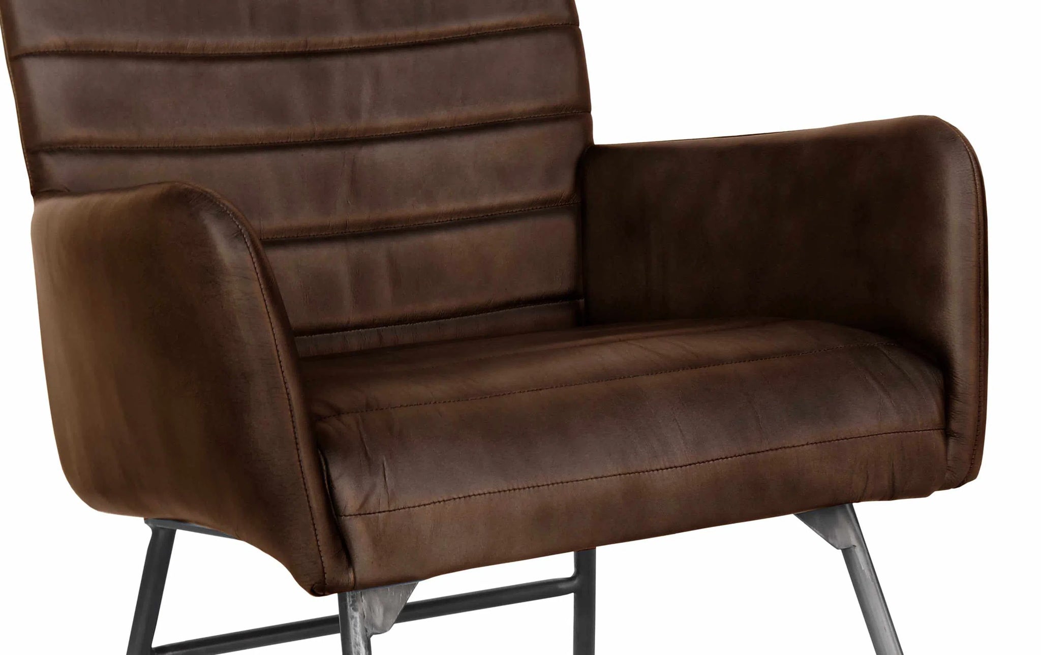 Ezra Leather Chair - Brown