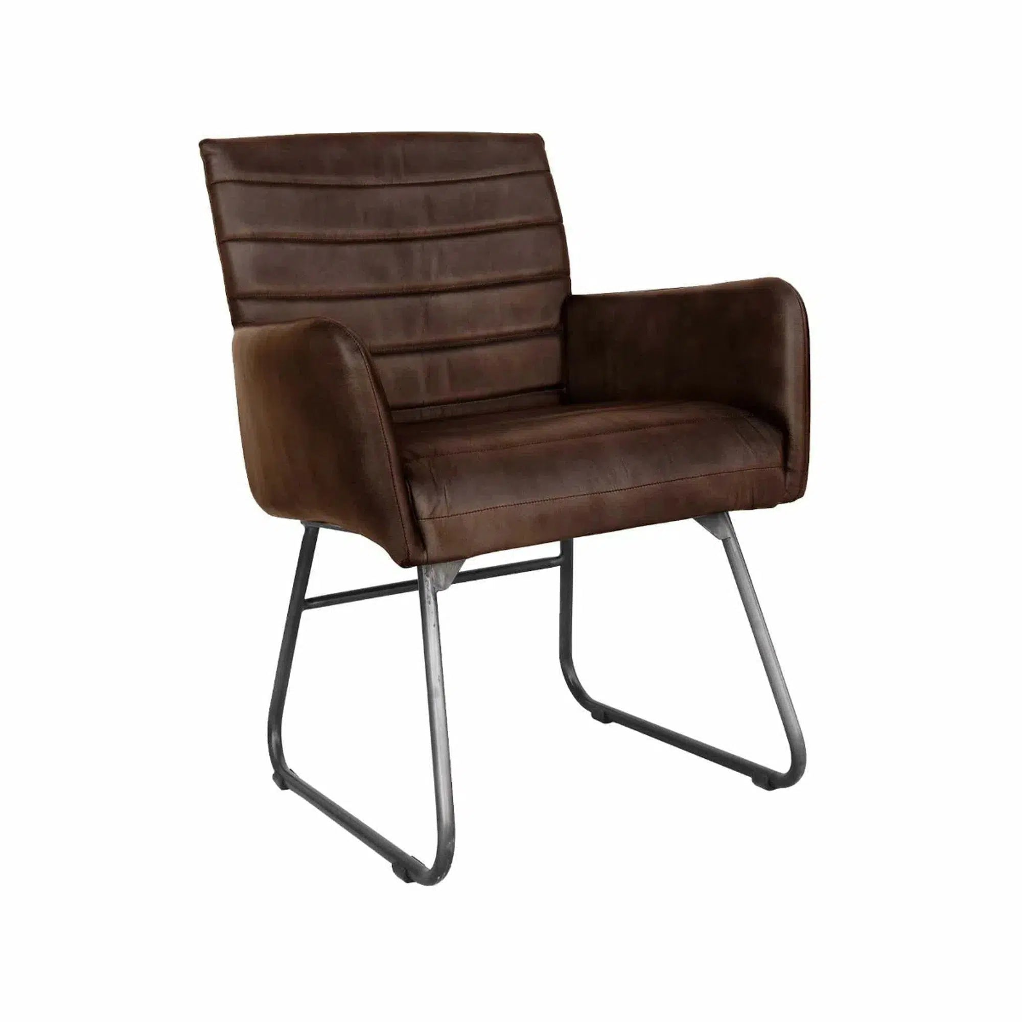 Ezra Leather Chair - Brown