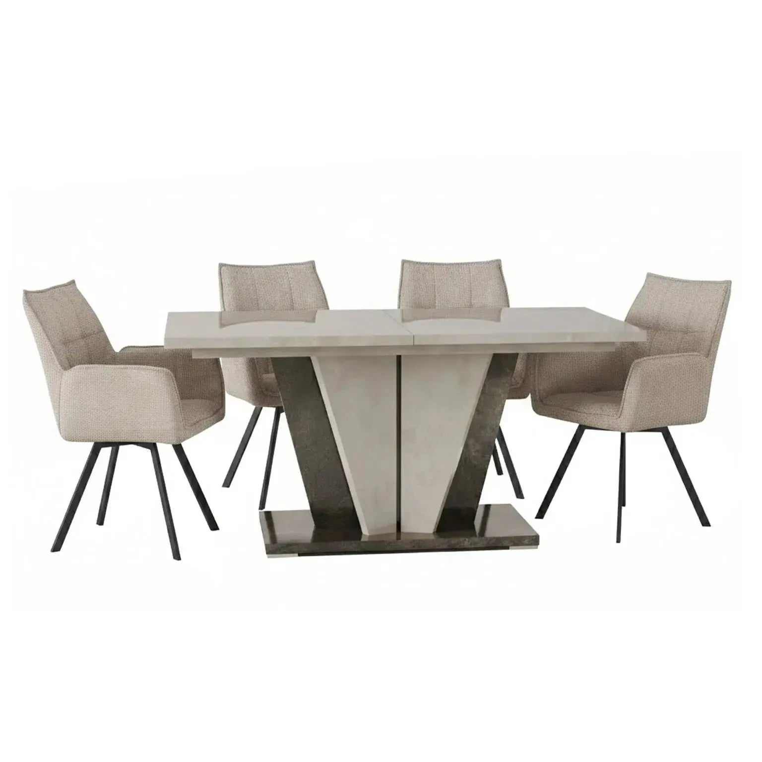 Fedele Ext Dining Table and 4 Daria Chairs