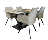 Fedele Extended Dining Table & 4 Daria Dining Chair set