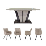 Fedele Extended Dining Table & 4 Daria Dining Chair set