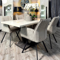 Fedele Extended Dining Table & 4 Daria Dining Chair set