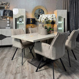 Fedele Extended Dining Table & 4 Daria Dining Chair set