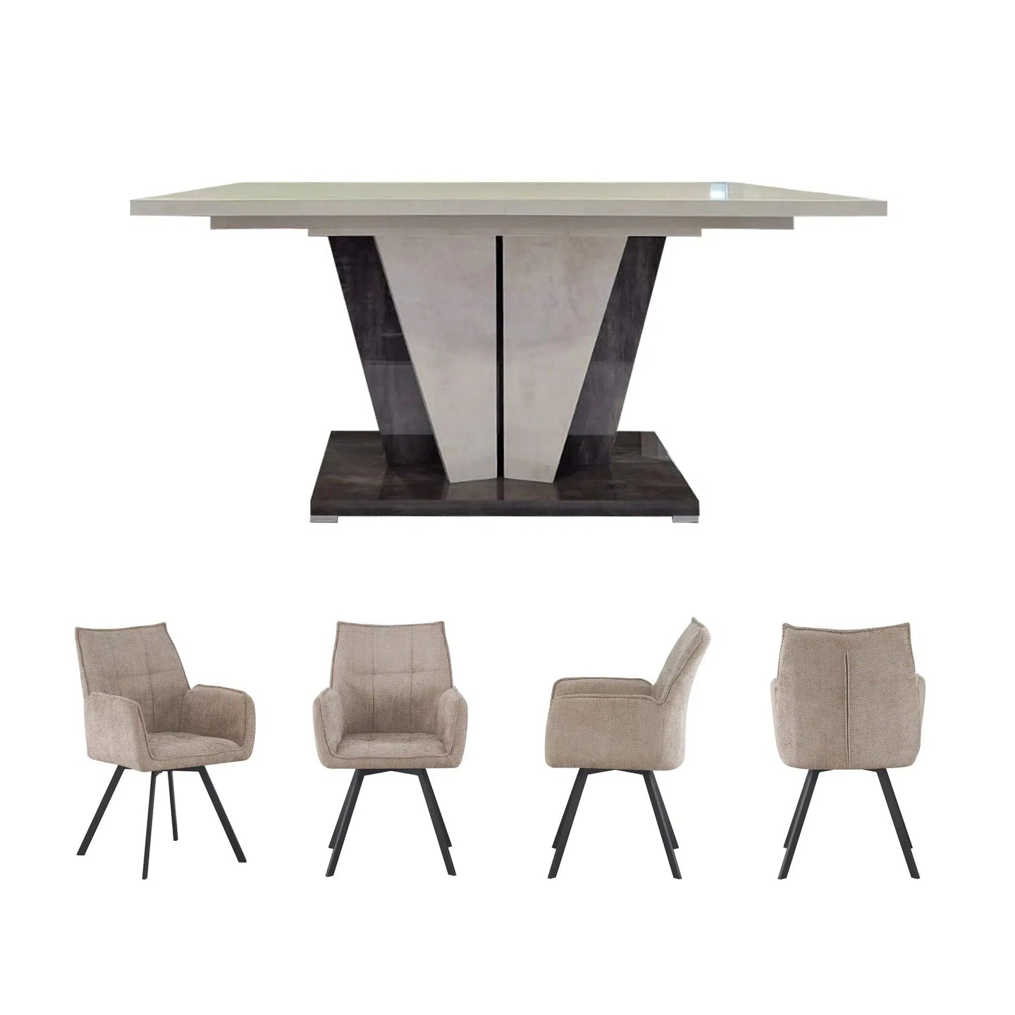 Fedele Extended Dining Table & Daria Chair set