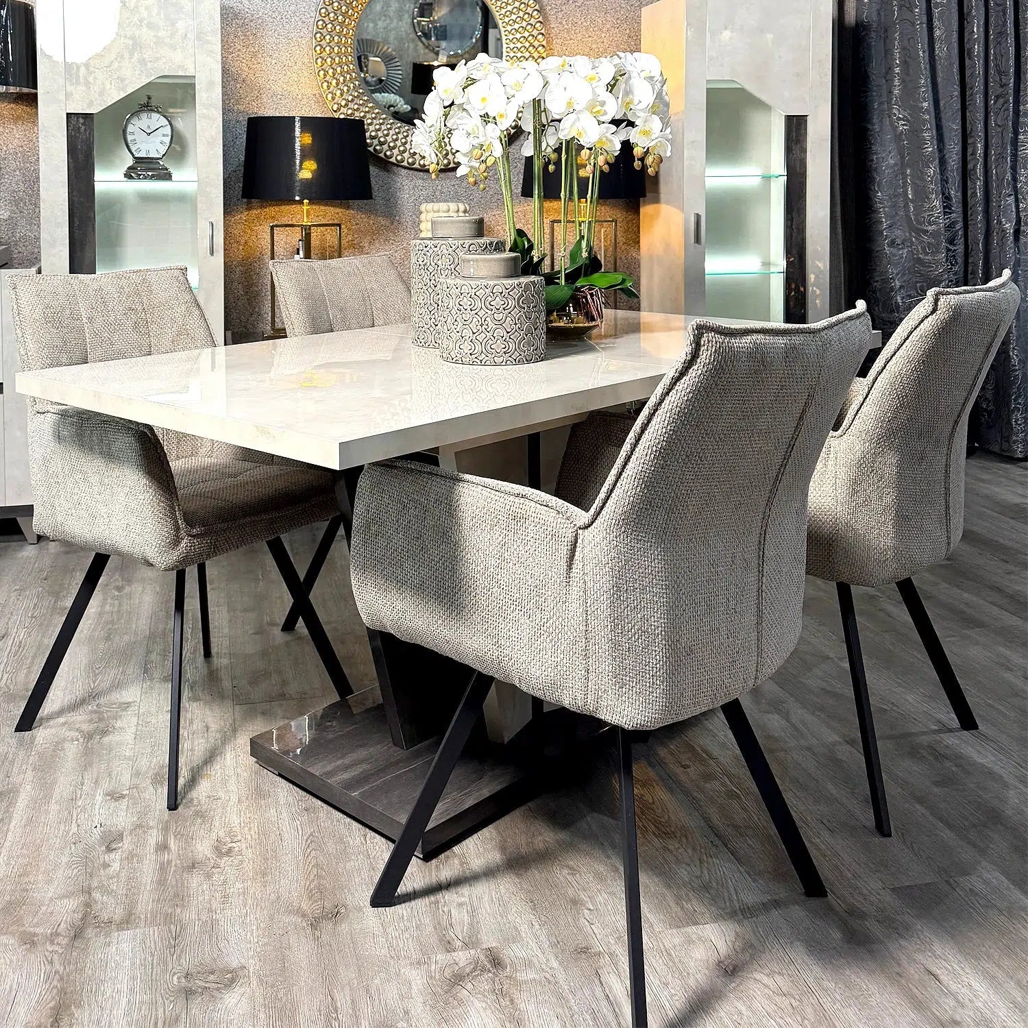 Fedele Extended Dining Table & Daria Chair set