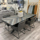 Felix Maze Dining Table & Ezra Charcoal Chair Set