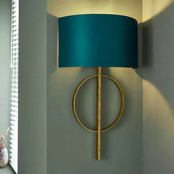 Ferraro - Hoop Wall Light With Teal Shade