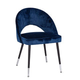 Flynn Dining Chair - Navy with chrome caps