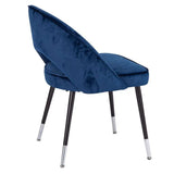 Flynn Dining Chair - Navy with chrome caps