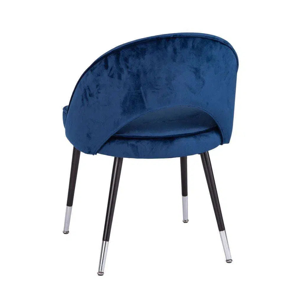 Flynn Dining Chair - Navy with chrome caps