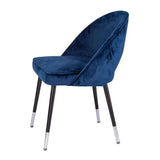 Flynn Dining Chair - Navy with chrome caps