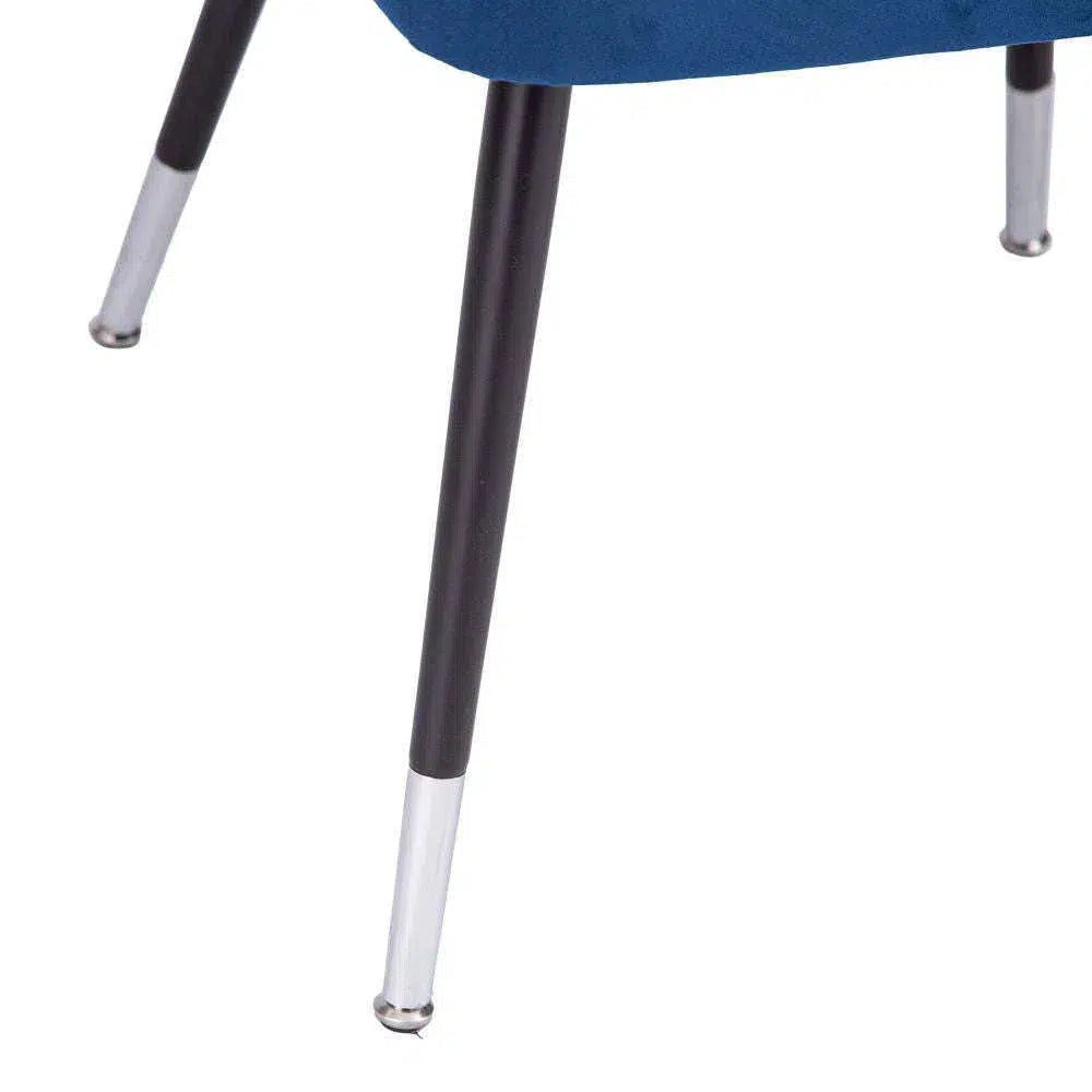 Flynn Dining Chair - Navy with chrome caps