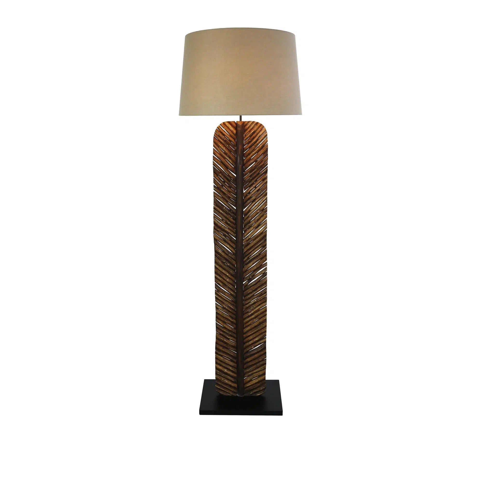 Forresta Leaf Floor Lamp with Round Lamp Shade