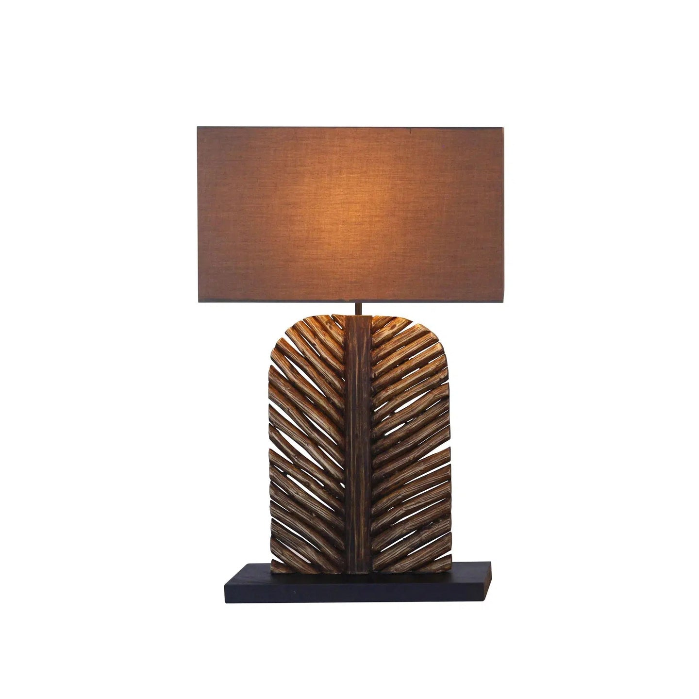 Forresta Leaf Table Lamp with Rectangular Lamp Shade