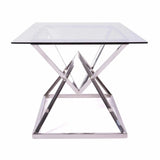 Frida Silver and Glass Dining Table