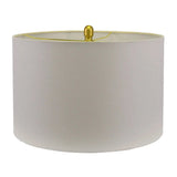 Gold Lamp with White Linen Shade