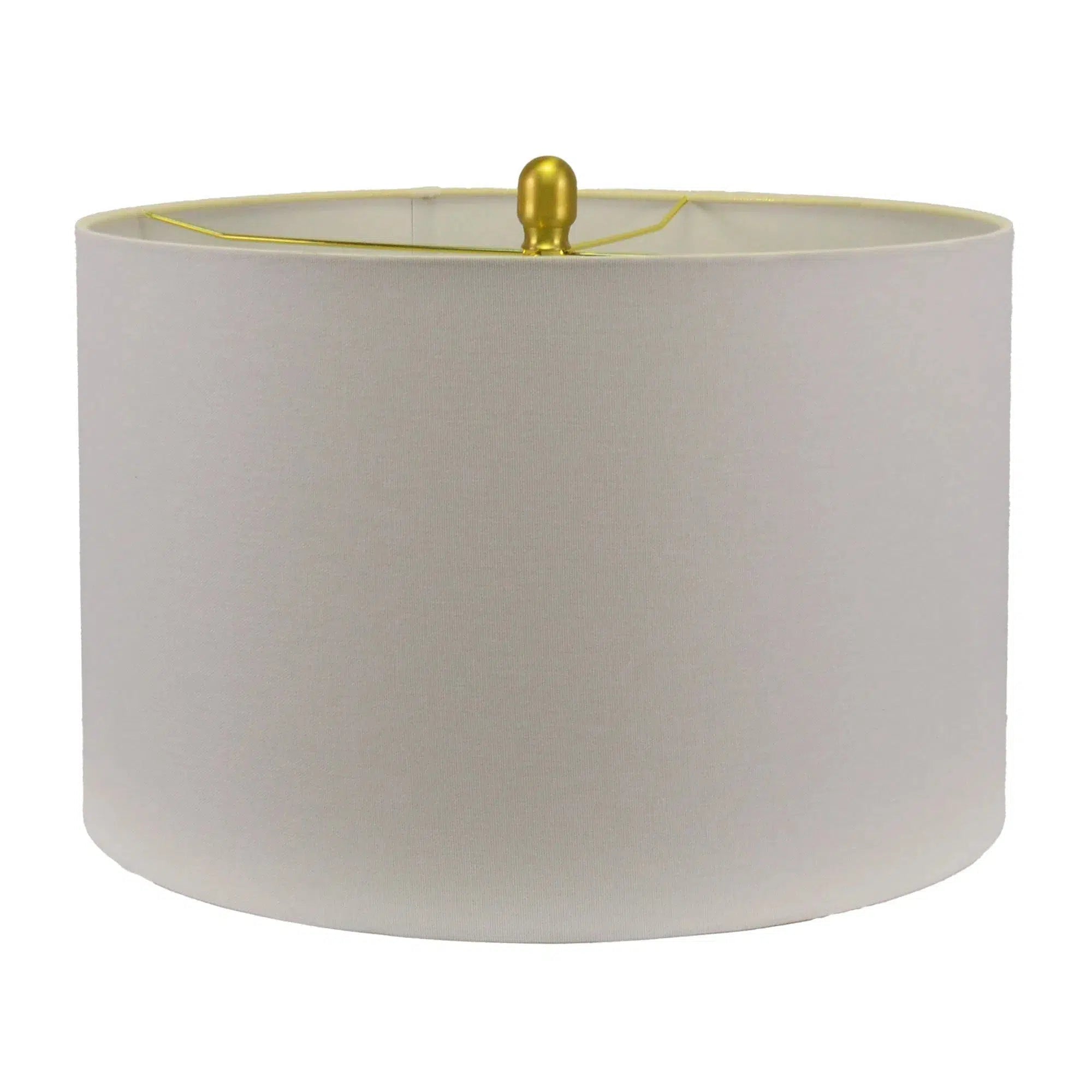 Gold Lamp with White Linen Shade