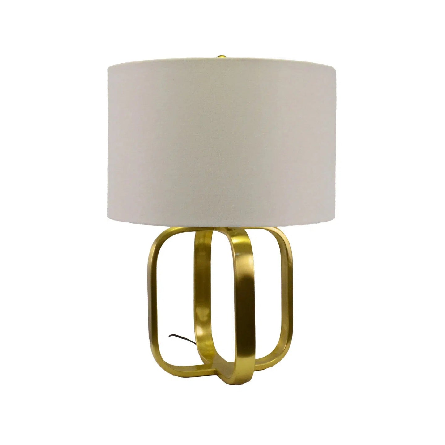 Gold Lamp with White Linen Shade