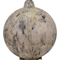 Gold Marble Lamp with Oatmeal Linen Shade and Crystal Base