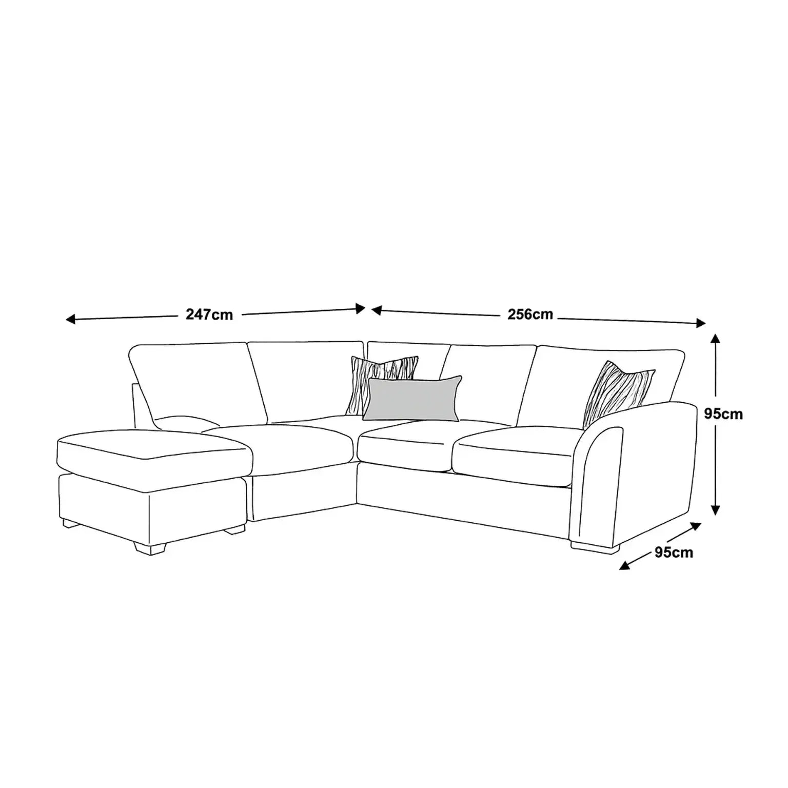 Heavenly Left Hand Chaise Sofa