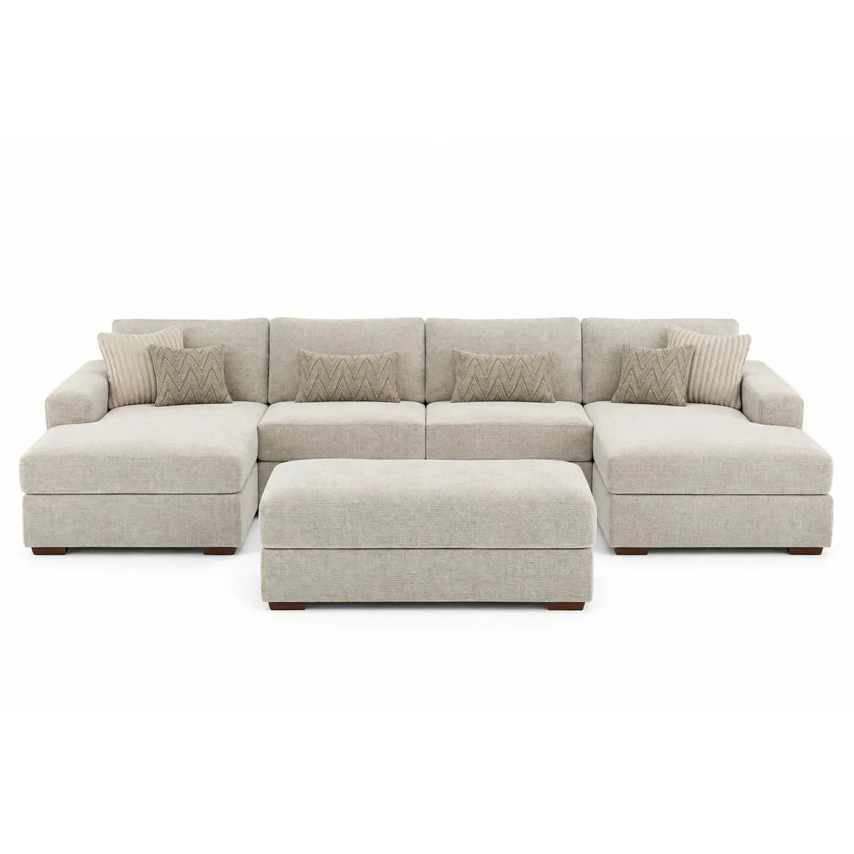Hennessy Double Chaise Modular Sofa + Large Footstool