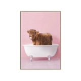 Highland Calf in Bathtub Print