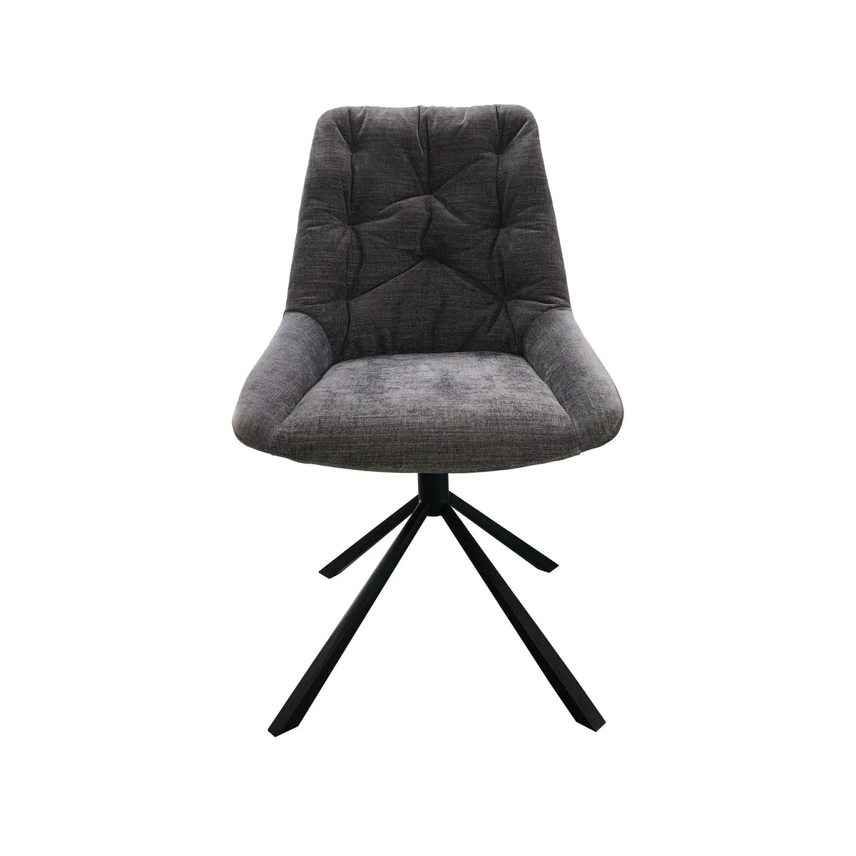 Brent White Dining Table and 4 Huxley Dark Grey Dining Chairs