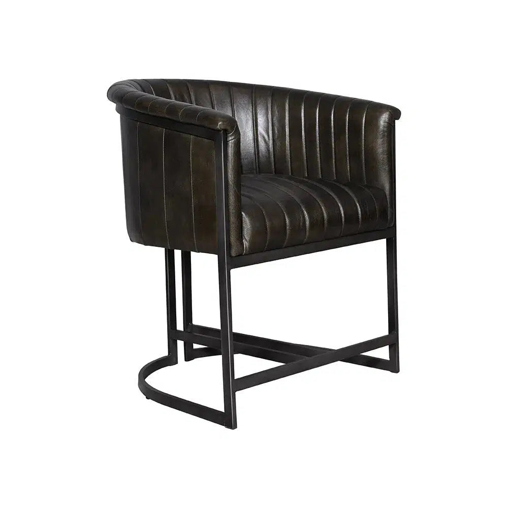 Jackson Leather Chair - Charcoal