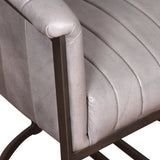 Jackson Leather Chair - Light Grey