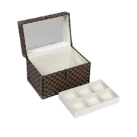 Jewellery Vanity Trunk - Brown Check