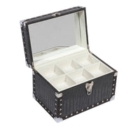 Jewellery Vanity Trunk - Matt Black Crocodile