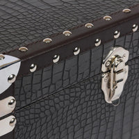 Jewellery Vanity Trunk - Matt Black Crocodile