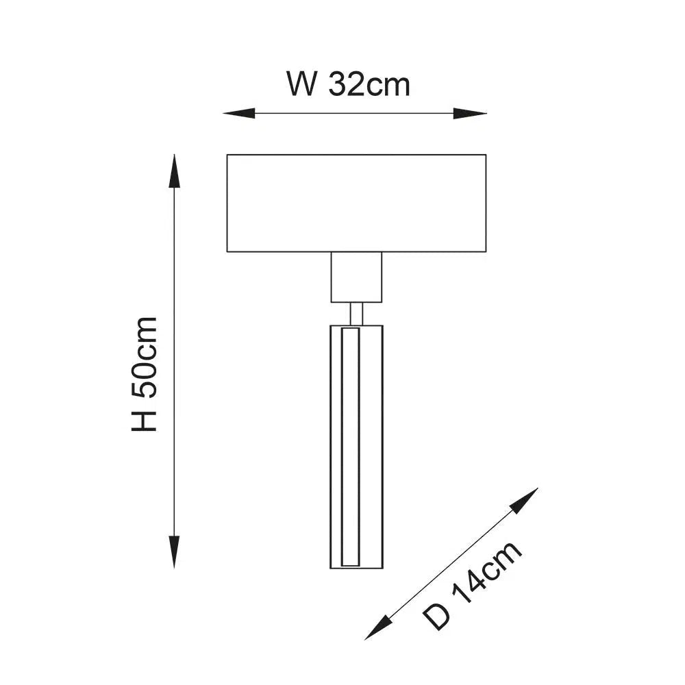 Juliana - Slotted Wall Light With Mink Shade