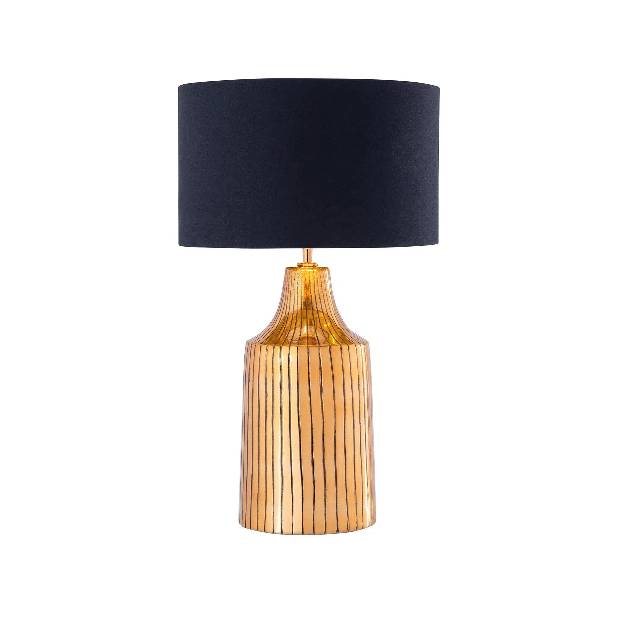 Large Textured Antique Gold Table Lamp