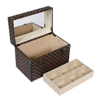 Large Vanity Trunk - Brown Check