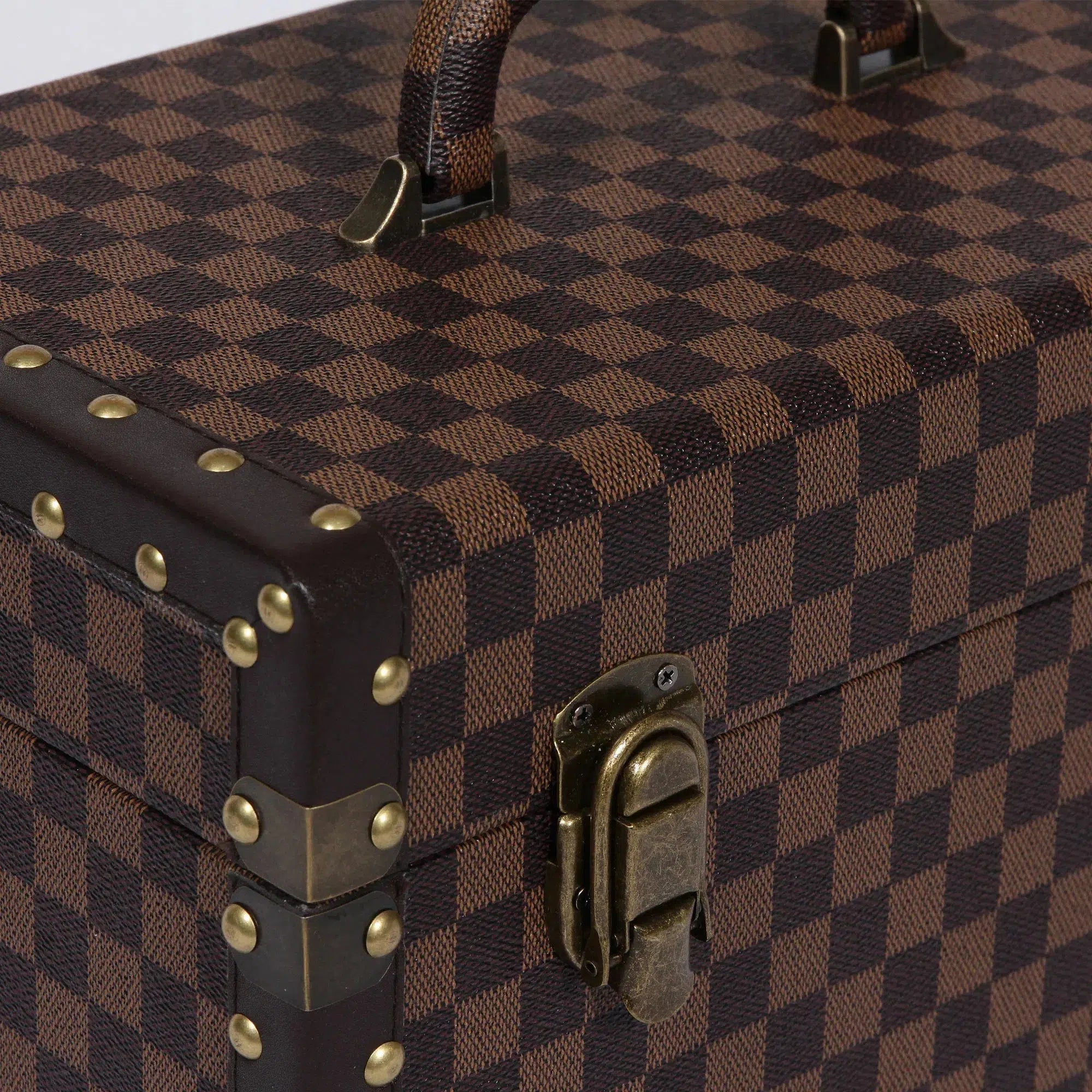 Large Vanity Trunk - Brown Check