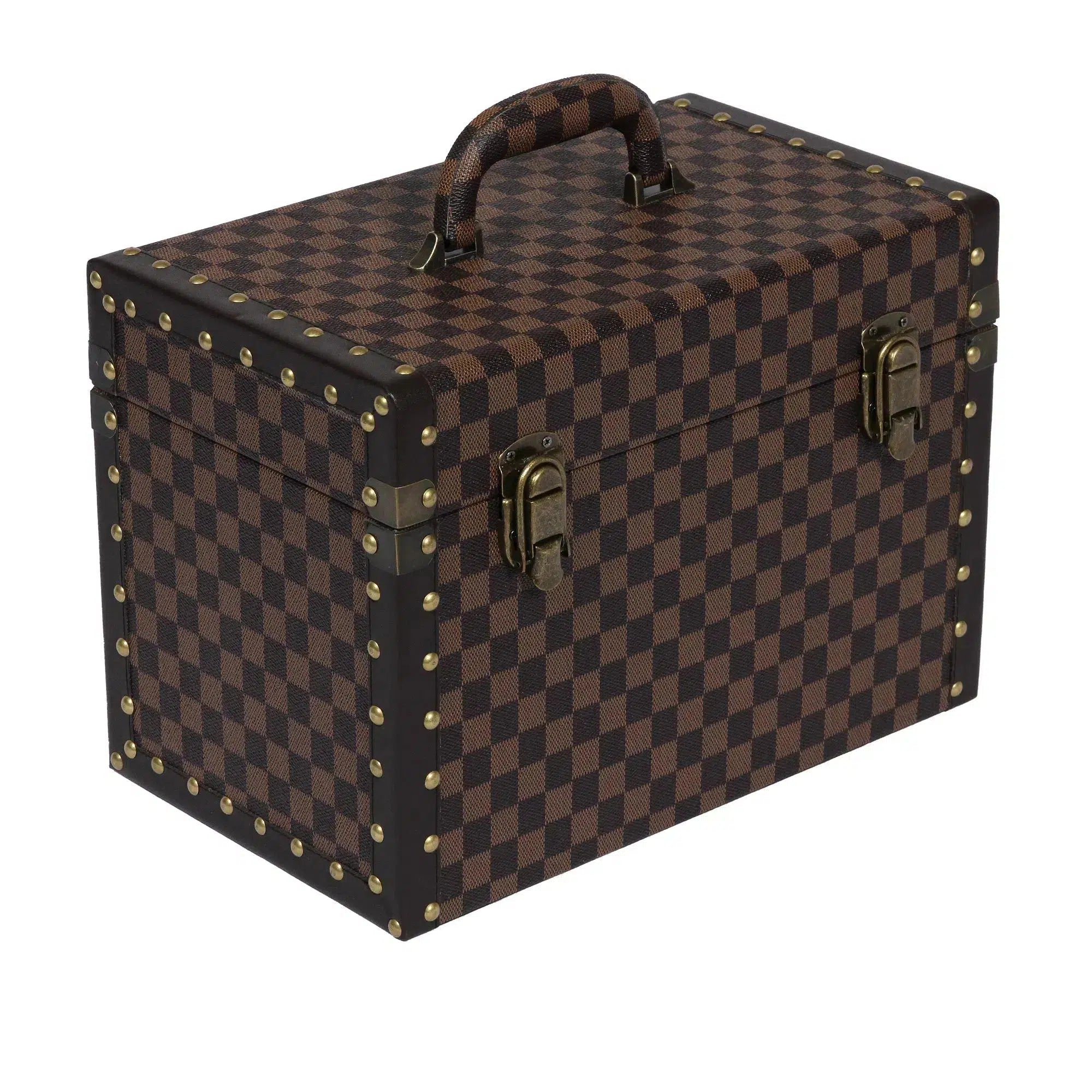 Large Vanity Trunk - Brown Check