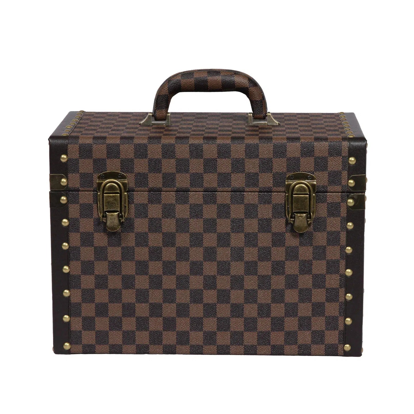 Large Vanity Trunk - Brown Check