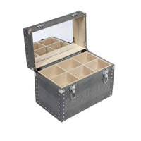 Large Vanity Trunk - Grey Silver Crocodile