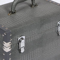 Large Vanity Trunk - Grey Silver Crocodile