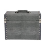 Large Vanity Trunk - Grey Silver Crocodile