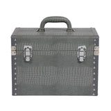 Large Vanity Trunk - Grey Silver Crocodile