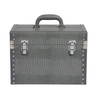 Large Vanity Trunk - Grey Silver Crocodile