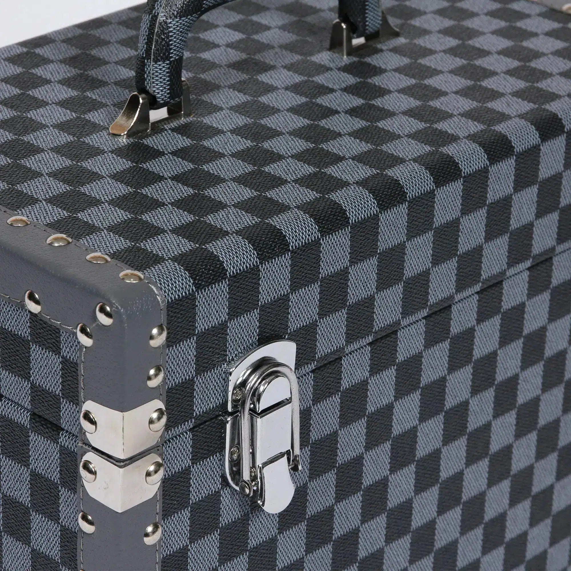 Large Vanity Trunk - Navy Check