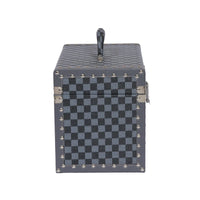 Large Vanity Trunk - Navy Check