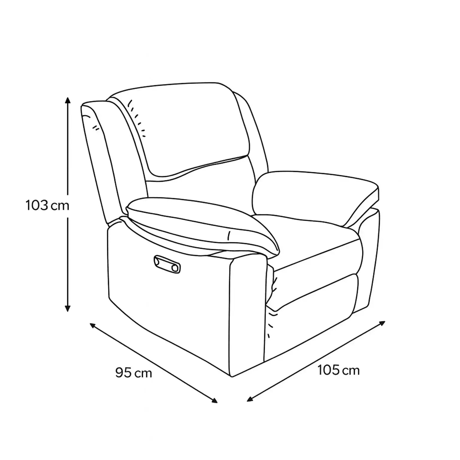 Legacy - 1 Seater Power Recliner - Dark Grey