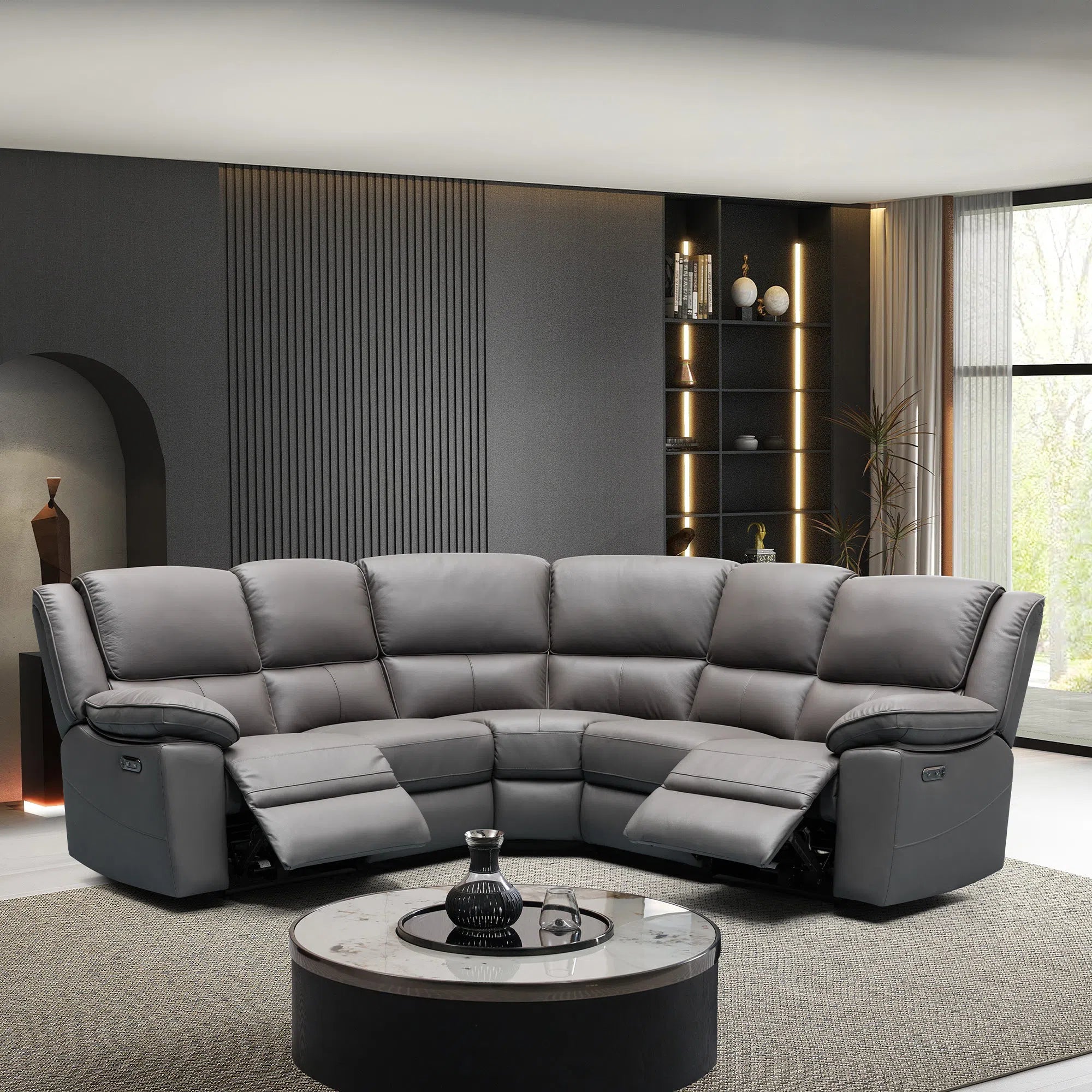 Legacy - 2 Corner 2 Sofa - Dark Grey